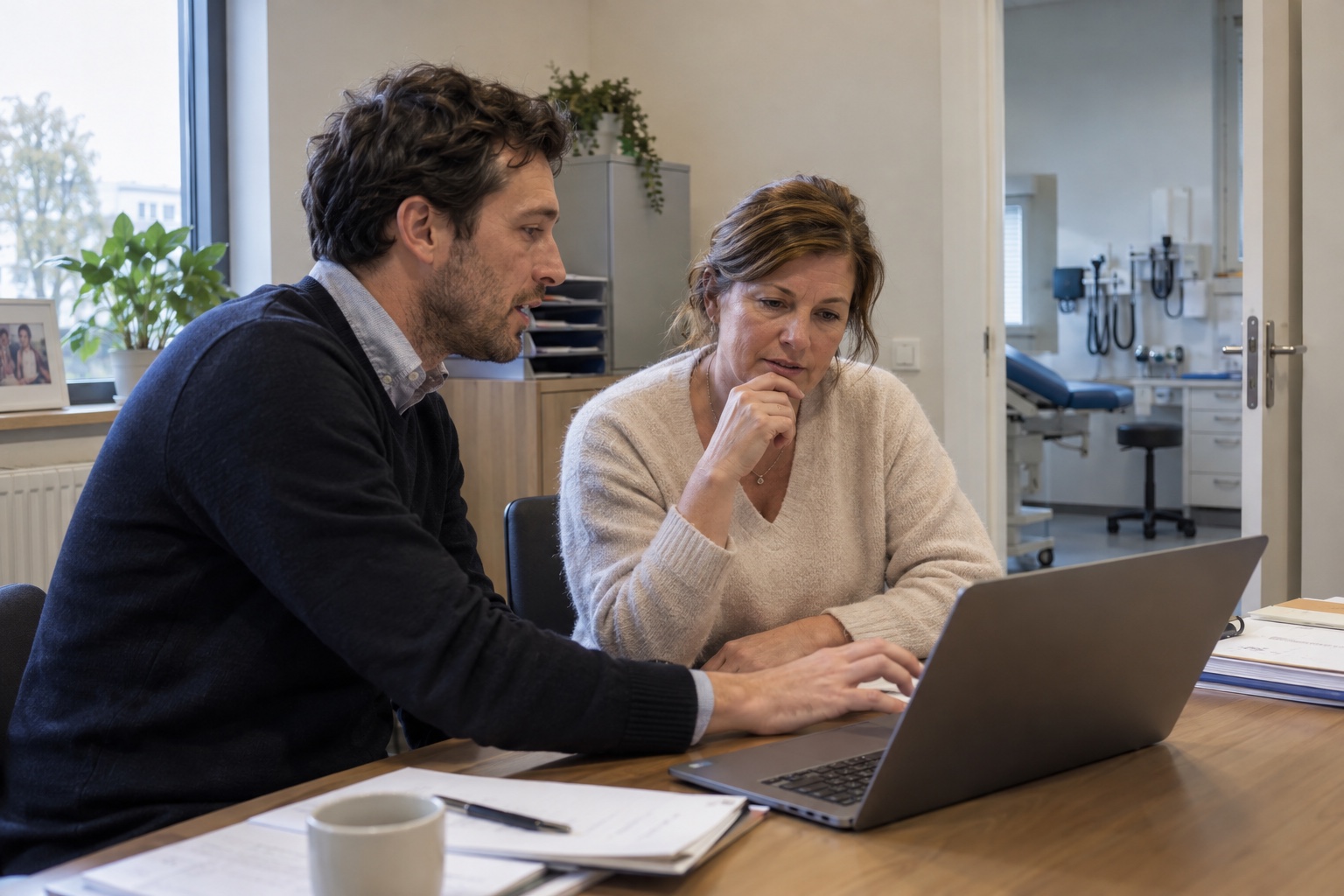 Reviewing a digital tool with a clinic manager